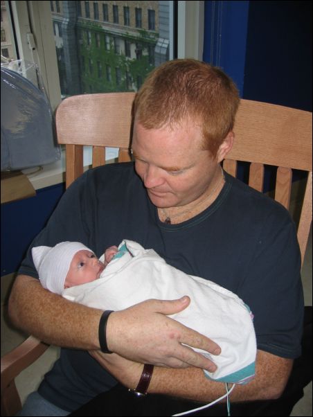 Max holding Owen